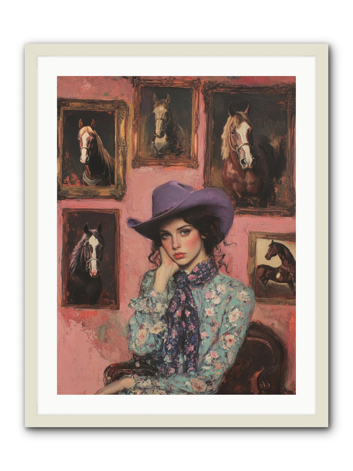 Trail Boss Tess -- Framed Print - White 24x32