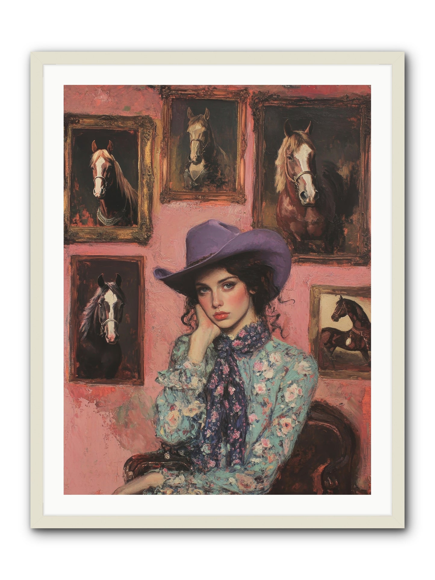 Trail Boss Tess -- Framed Print - White 30x40