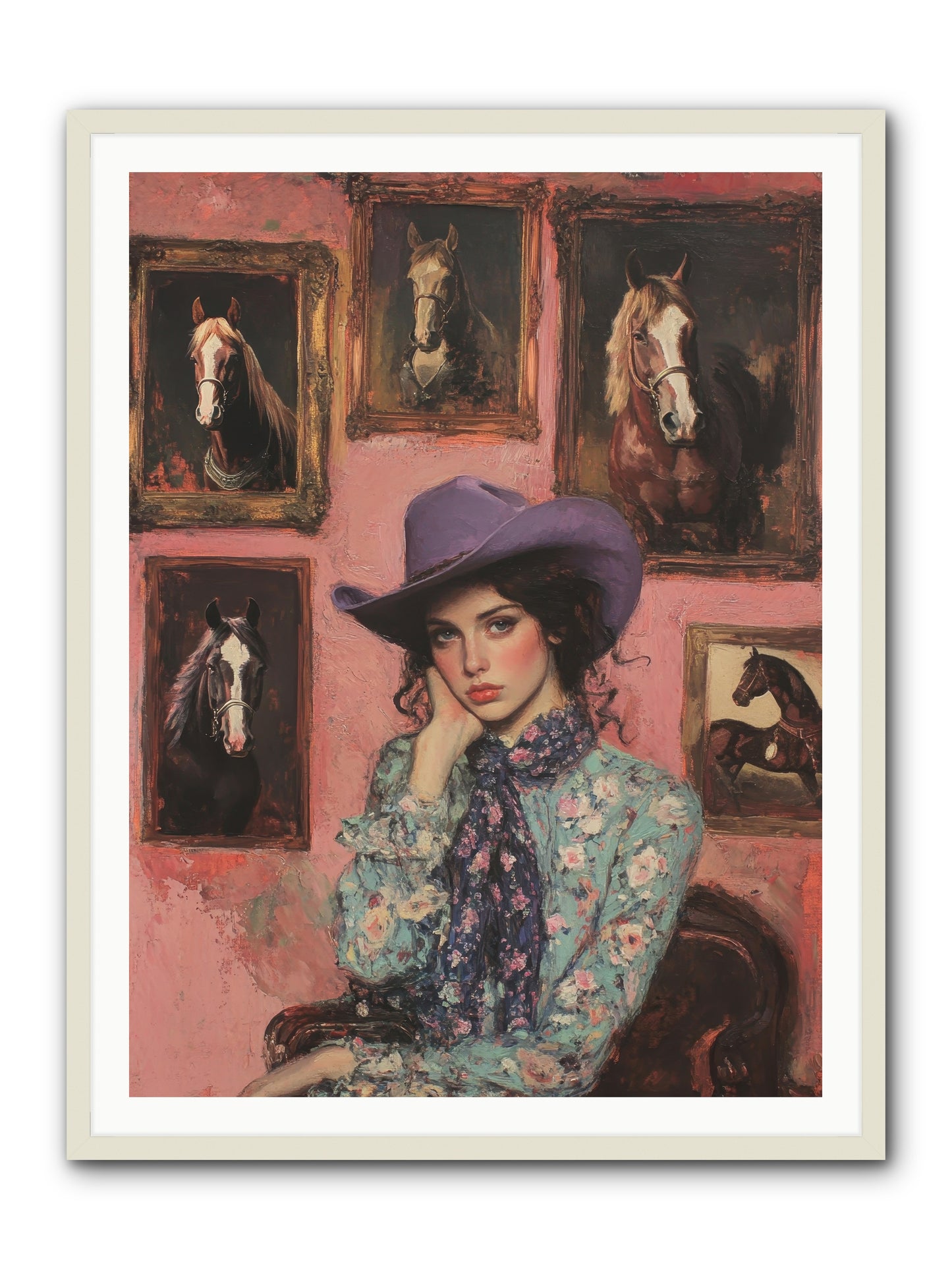 Trail Boss Tess -- Framed Print - White 36x48