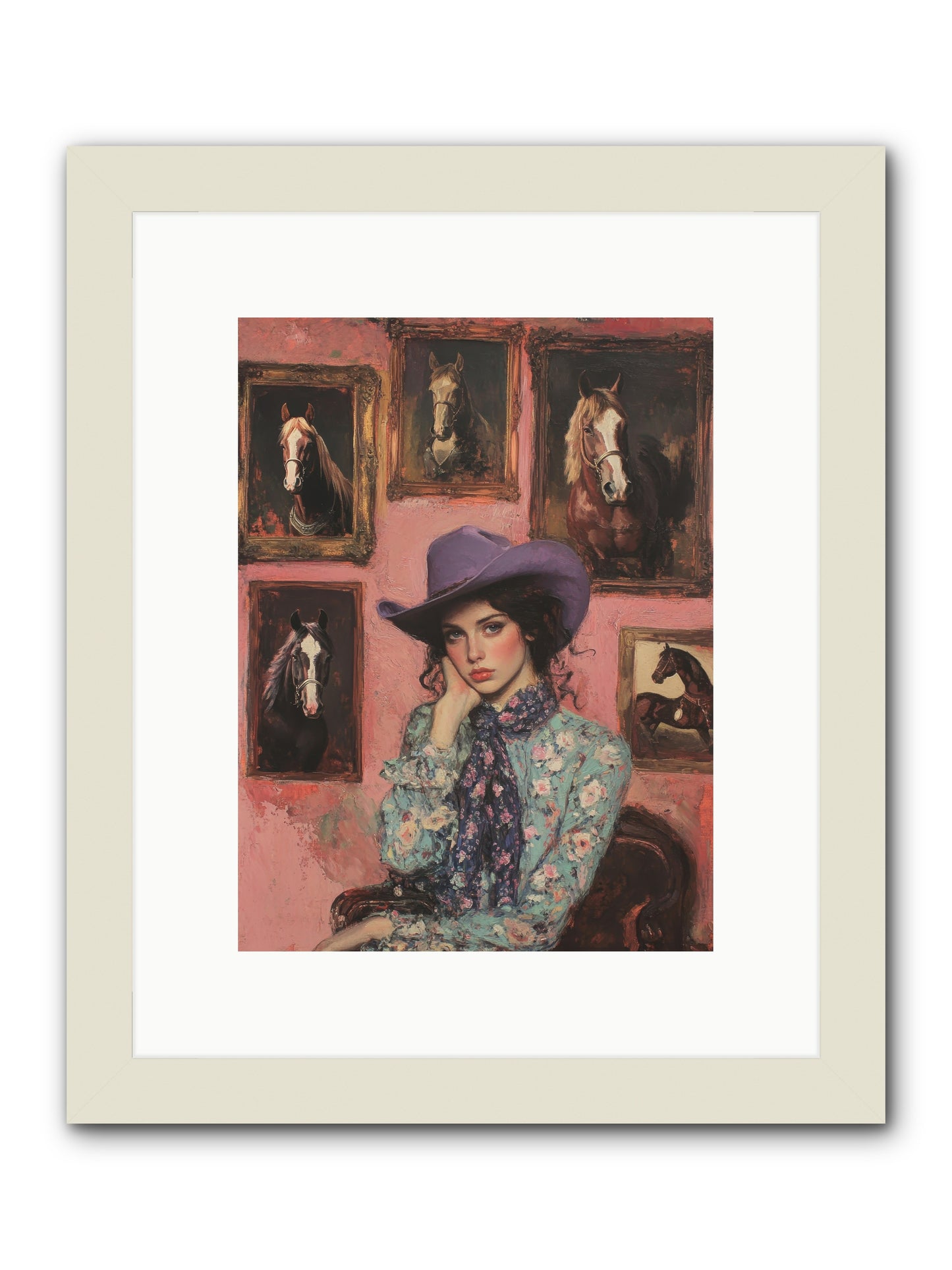 Trail Boss Tess -- Framed Print - White 9x12
