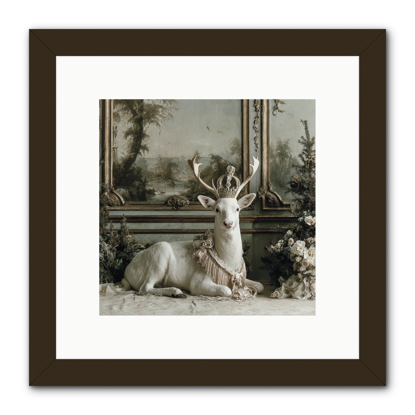 Tranquil In Tinsel & Frost -- Framed Print - Black 10x10