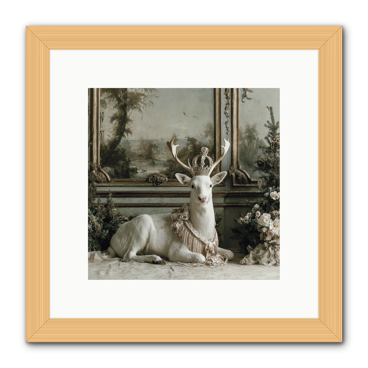 Tranquil In Tinsel & Frost -- Framed Print - Natural 10x10