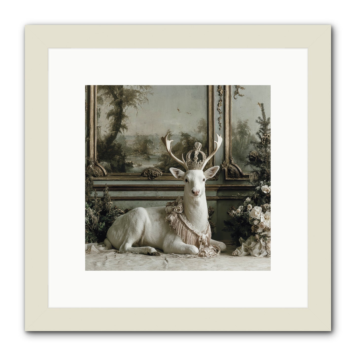 Tranquil In Tinsel & Frost -- Framed Print - White 10x10