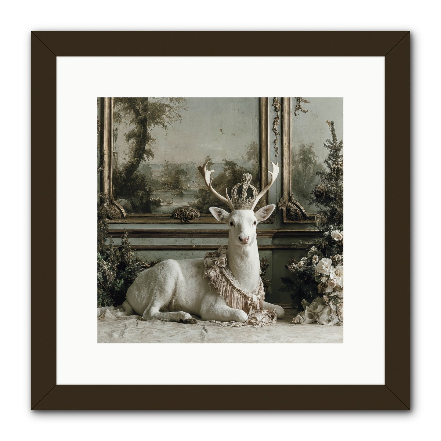 Tranquil In Tinsel & Frost -- Framed Print - Black 12x12