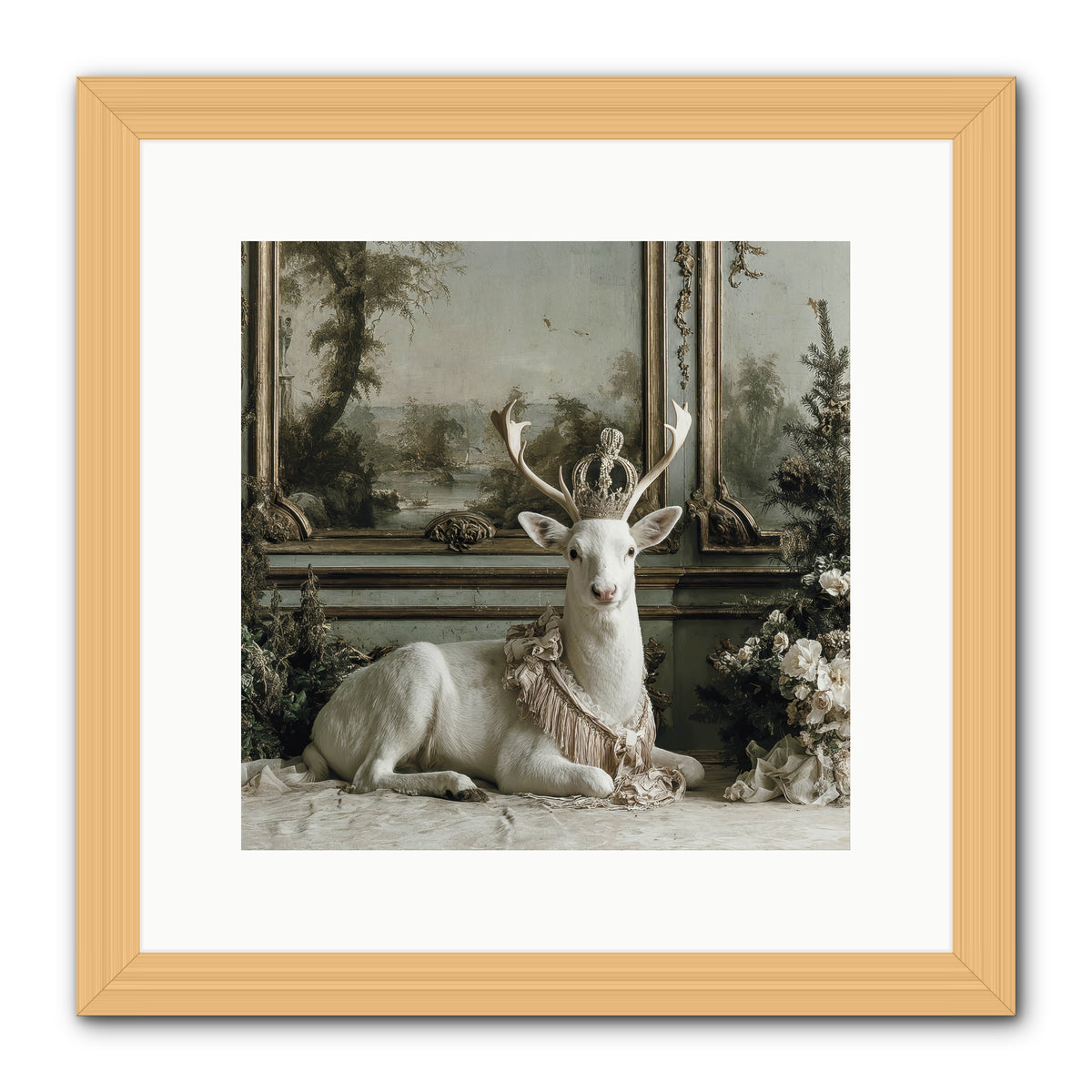 Tranquil In Tinsel & Frost -- Framed Print - Natural 12x12