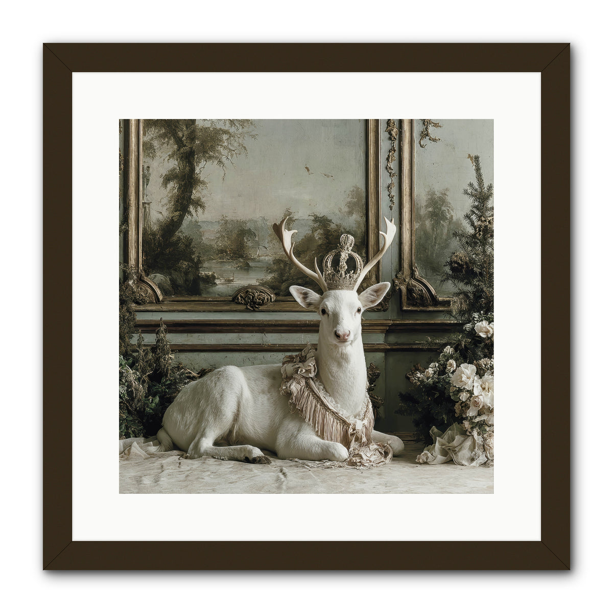 Tranquil In Tinsel & Frost -- Framed Print - Black 16x16