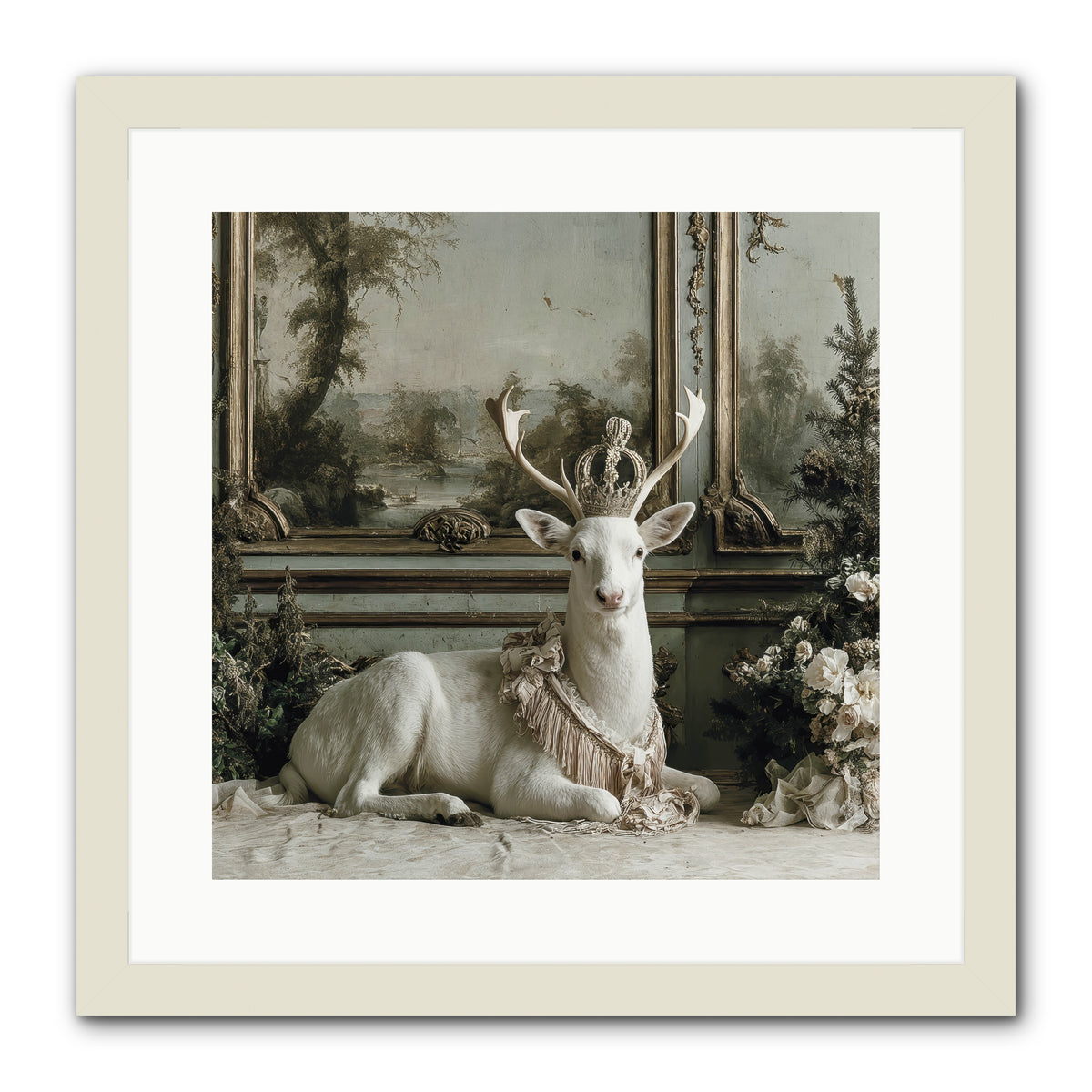 Tranquil In Tinsel & Frost -- Framed Print - White 16x16