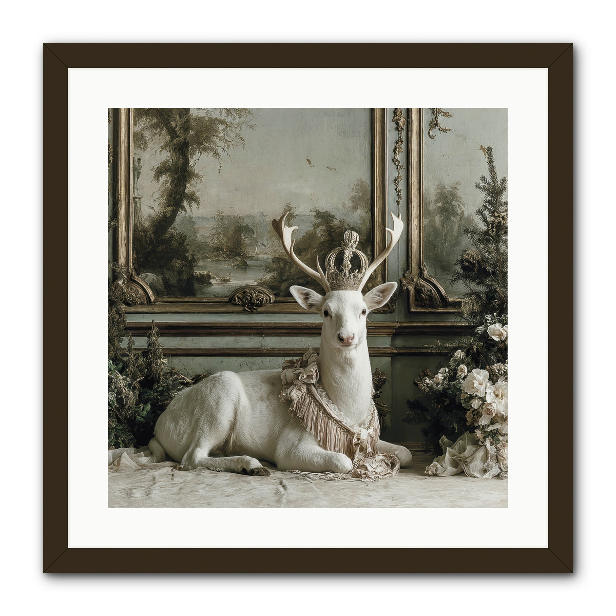 Tranquil In Tinsel & Frost -- Framed Print - Black 20x20