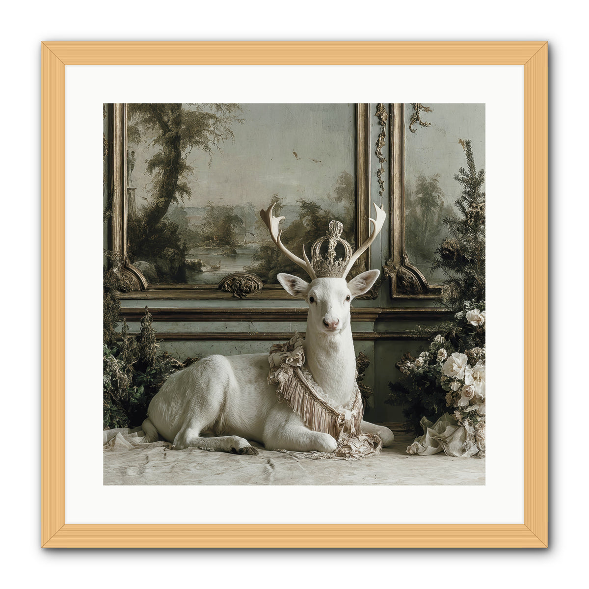 Tranquil In Tinsel & Frost -- Framed Print - Natural 20x20