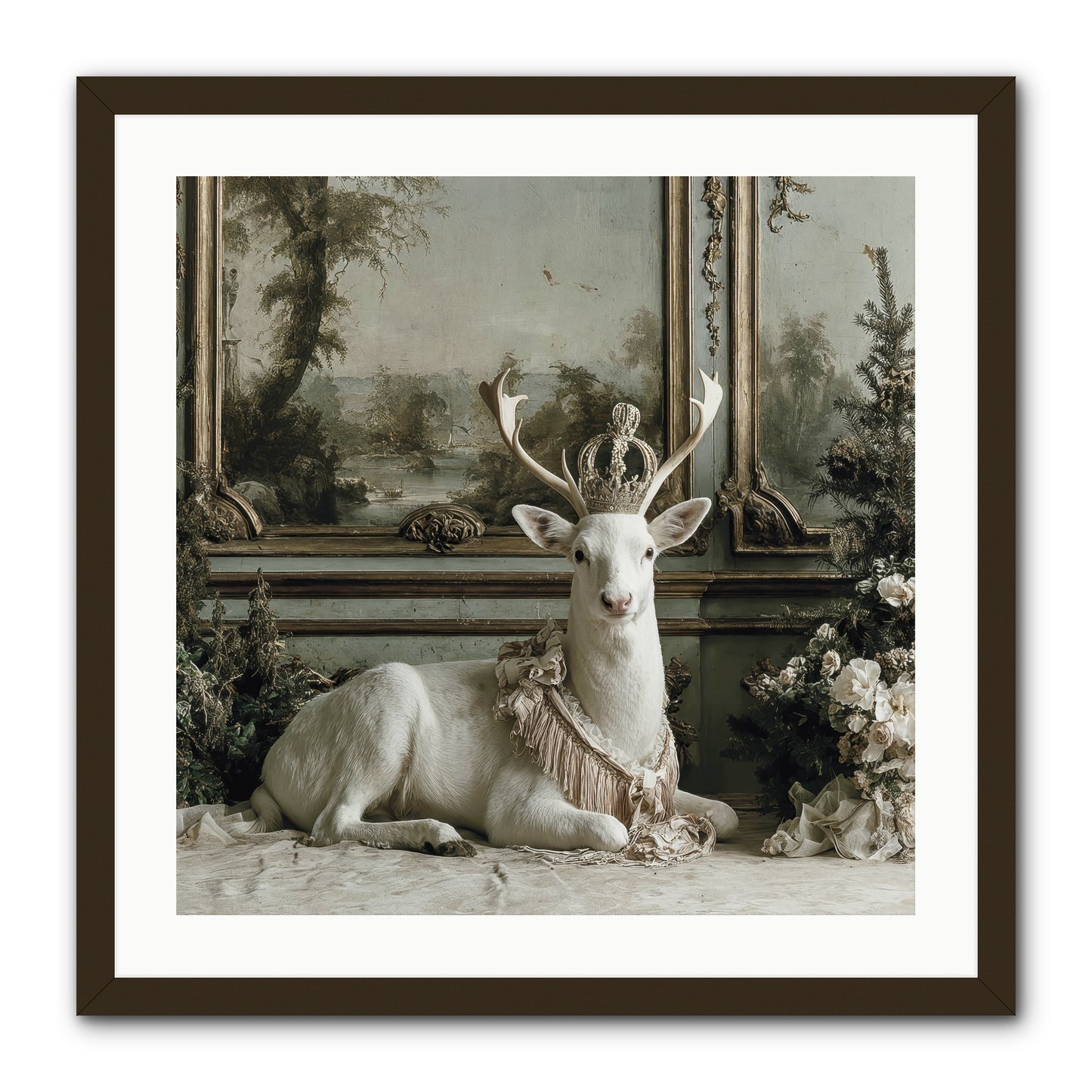 Tranquil In Tinsel & Frost -- Framed Print - Black 24x24