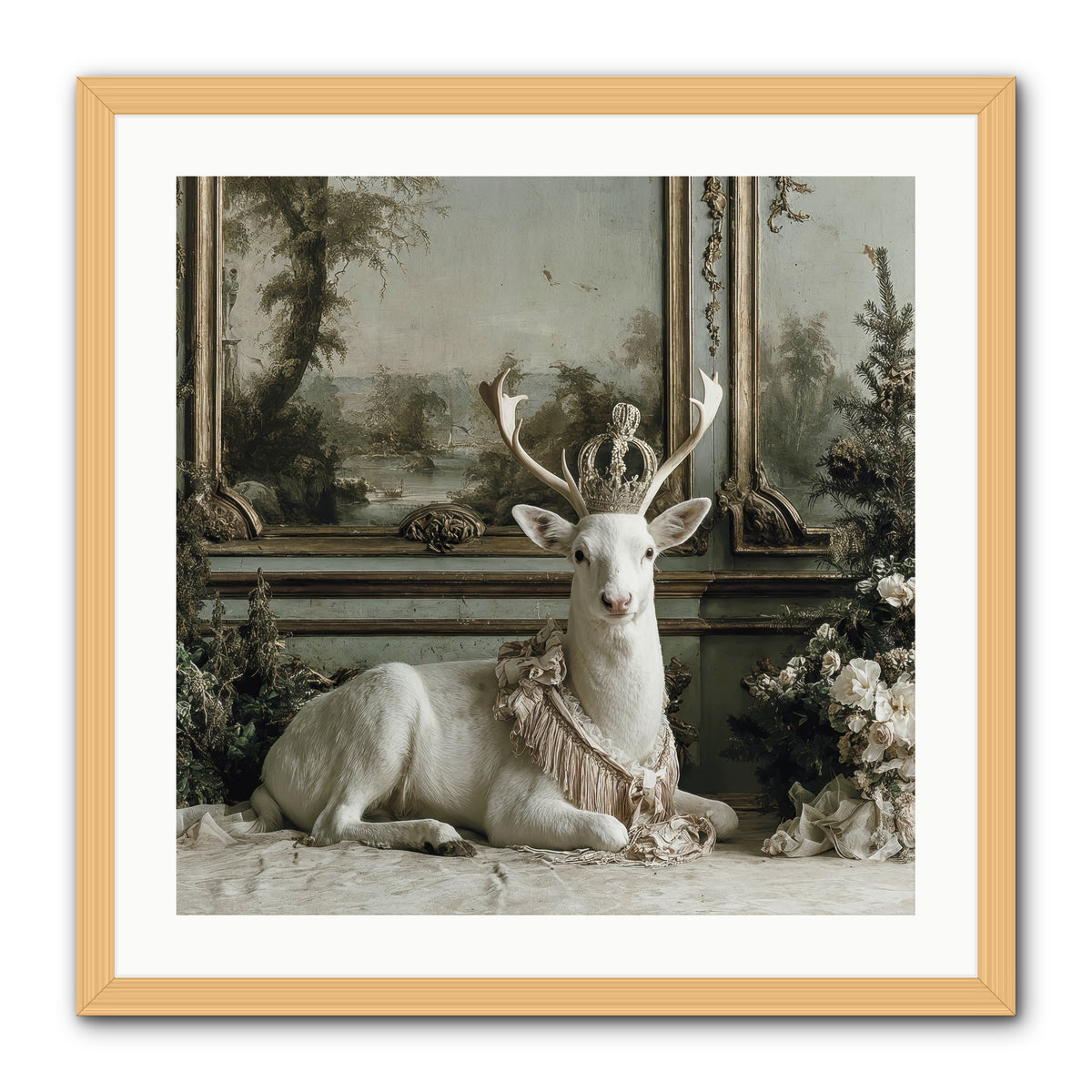 Tranquil In Tinsel & Frost -- Framed Print - Natural 24x24