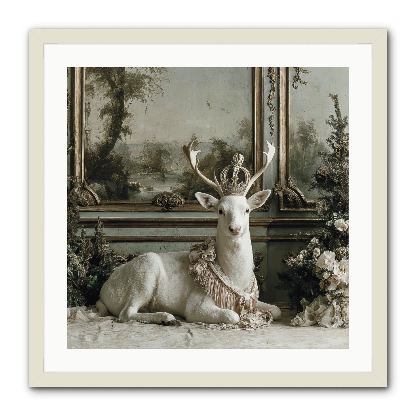 Tranquil In Tinsel & Frost -- Framed Print - White 24x24