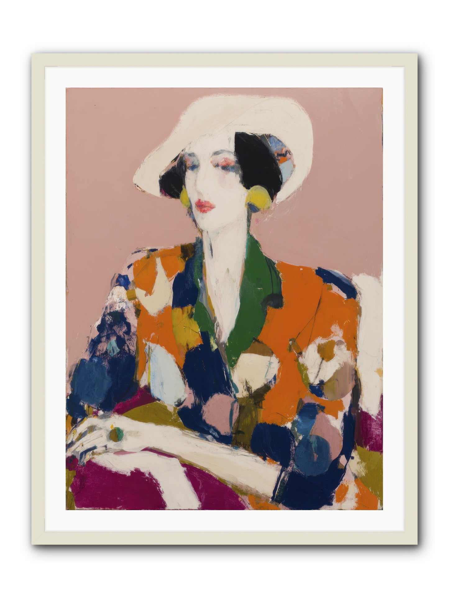 Traveler Between Seasons -- Framed Print - White 30x40