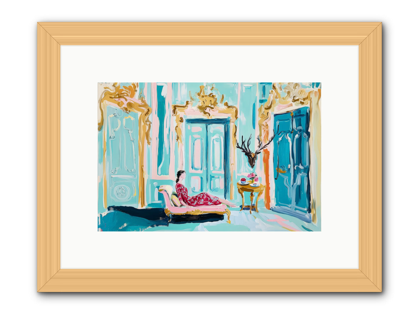 Tuesday In Azure -- Framed Print - Natural 12x8
