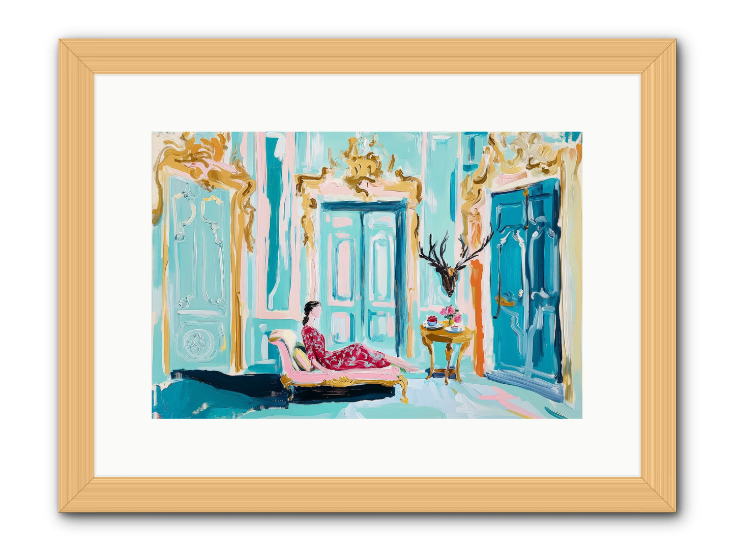 Tuesday In Azure -- Framed Print - Natural 15x10
