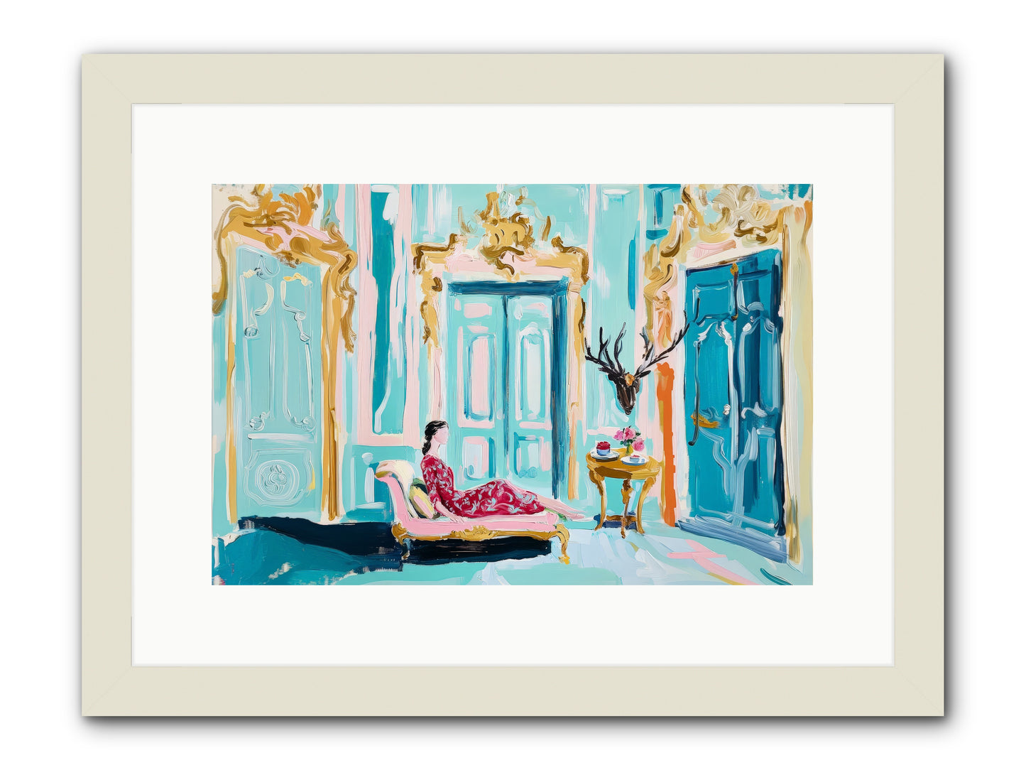 Tuesday In Azure -- Framed Print - White 15x10