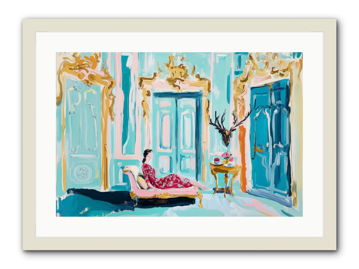 Tuesday In Azure -- Framed Print - White 24x16