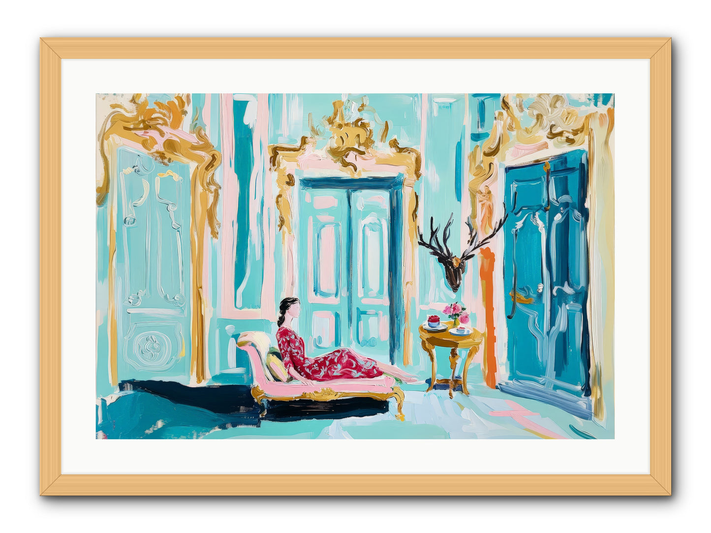 Tuesday In Azure -- Framed Print - Natural 30x20