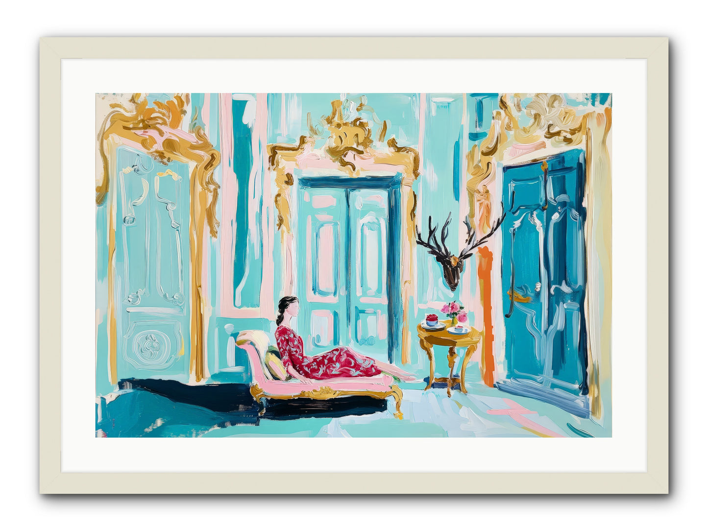 Tuesday In Azure -- Framed Print - White 30x20