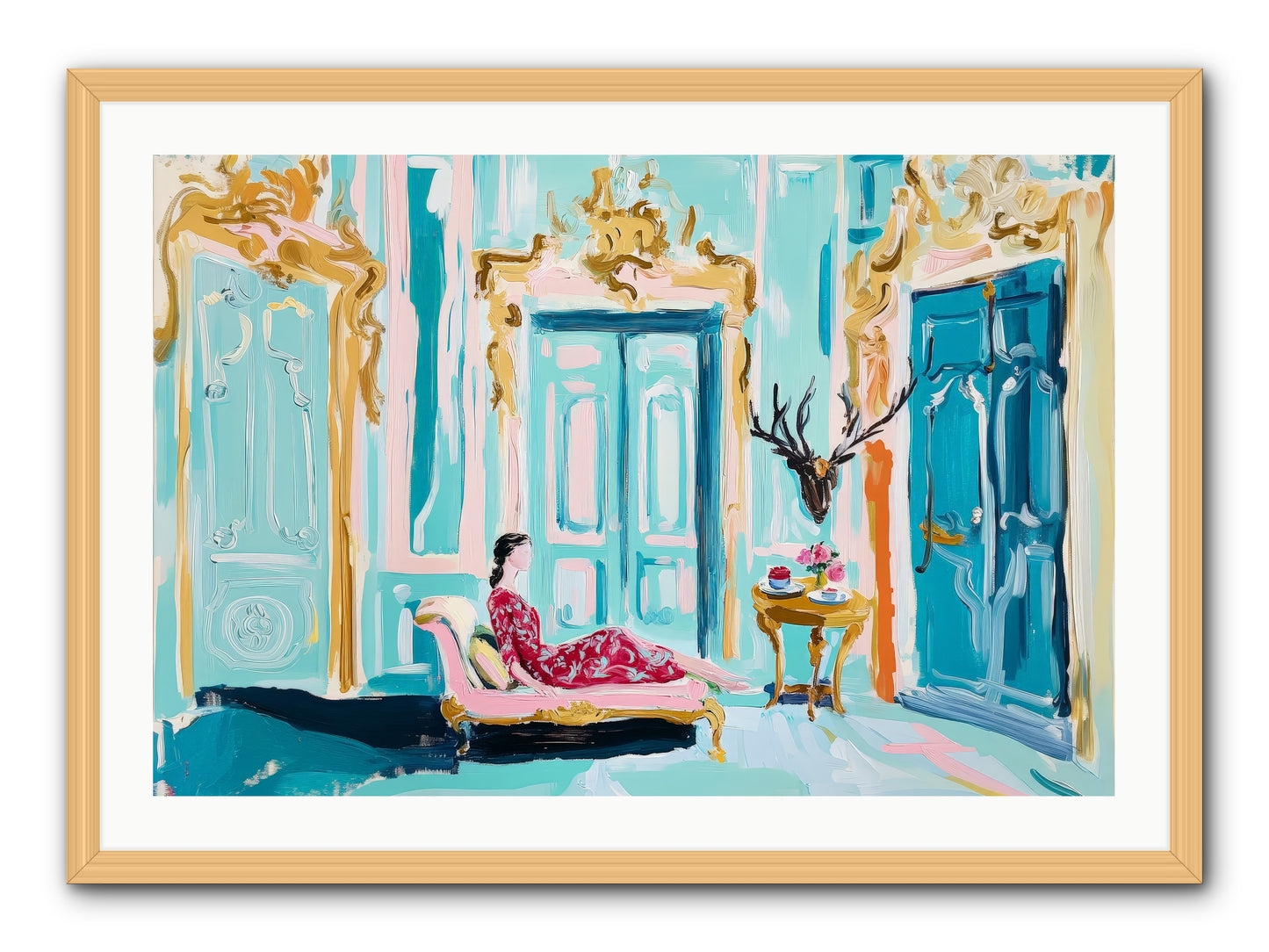Tuesday In Azure -- Framed Print - Natural 36x24
