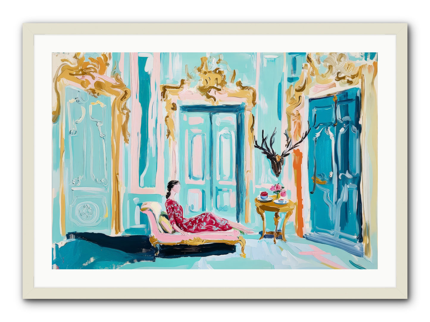 Tuesday In Azure -- Framed Print - White 36x24
