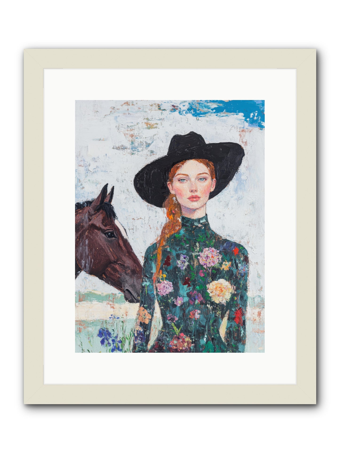 Turquoise Legacy -- Framed Print - White 12x16