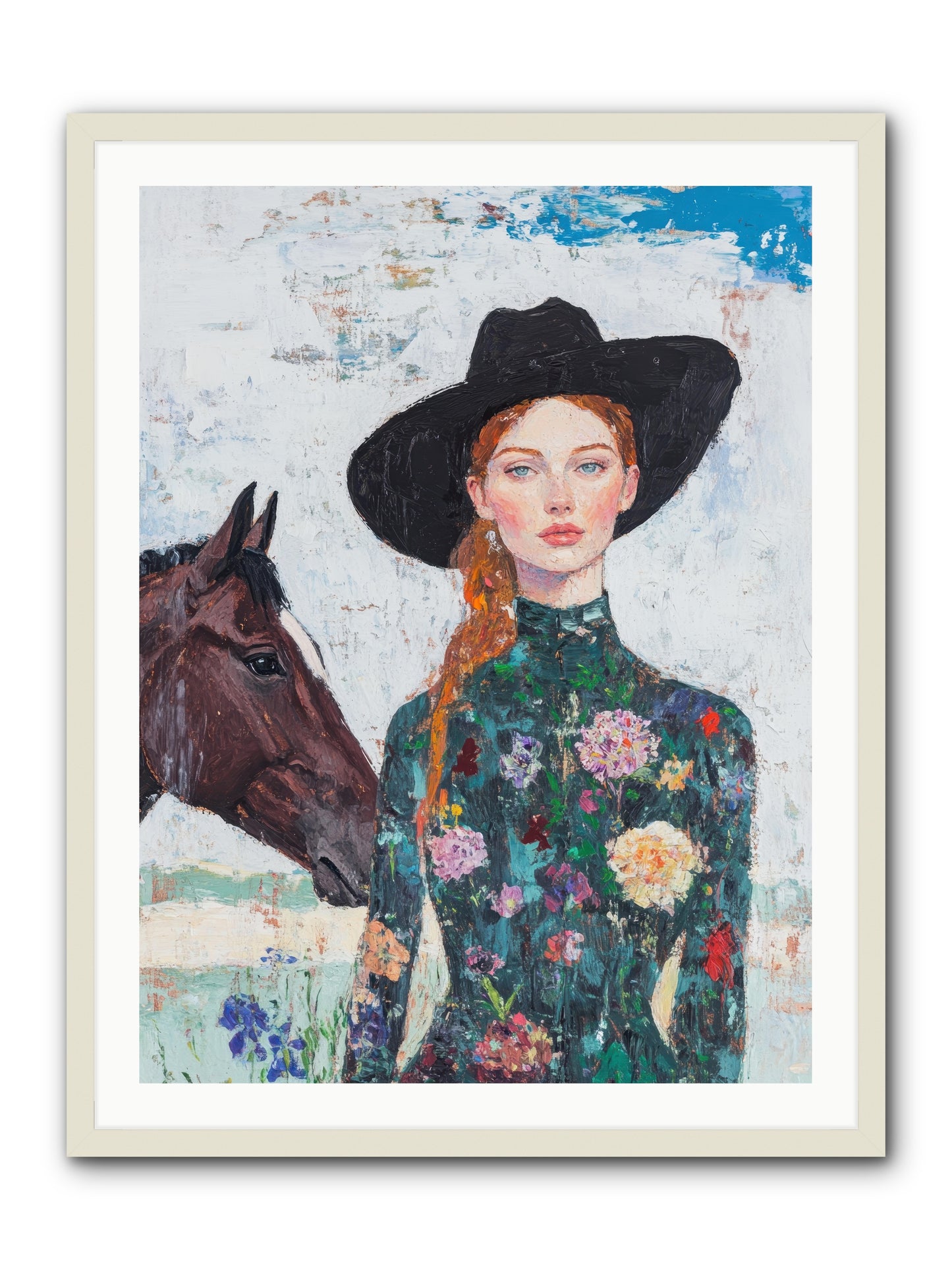 Turquoise Legacy -- Framed Print - White 30x40