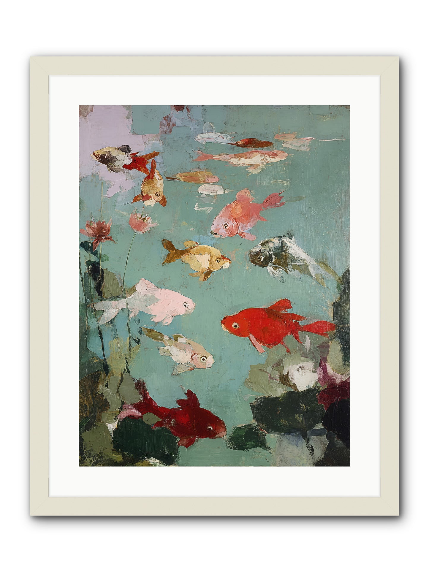 Turquoise Temple -- Framed Print - White 18x24
