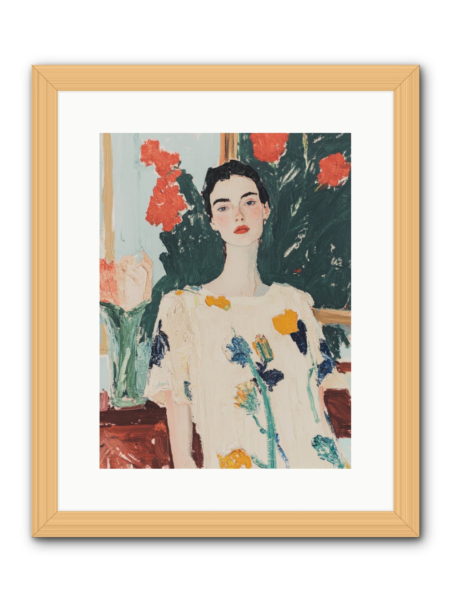 Unblinking -- Framed Print - Natural 12x16
