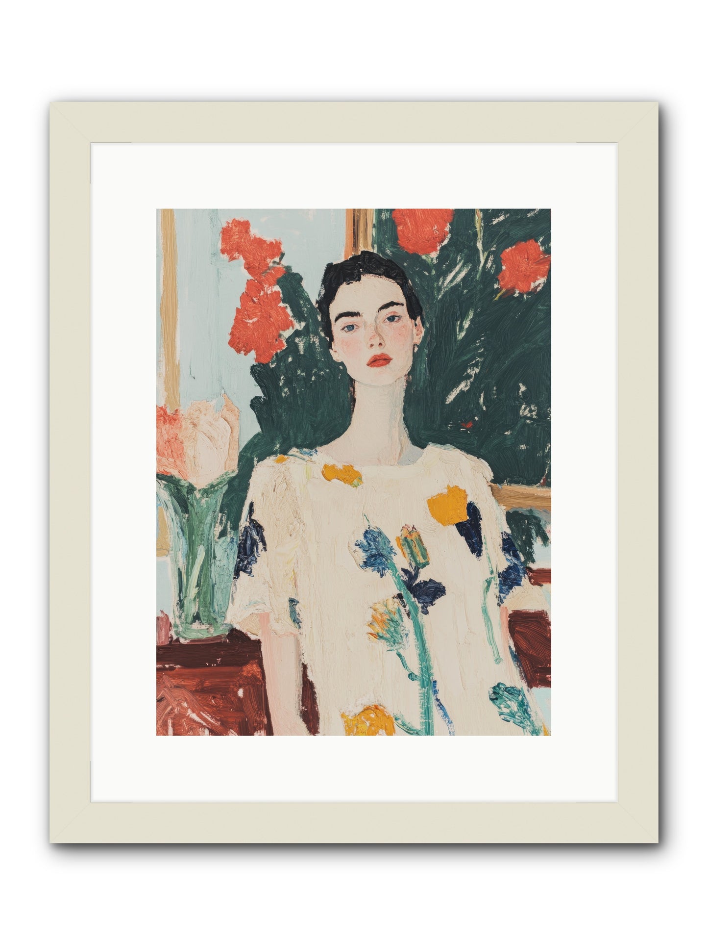 Unblinking -- Framed Print - White 12x16