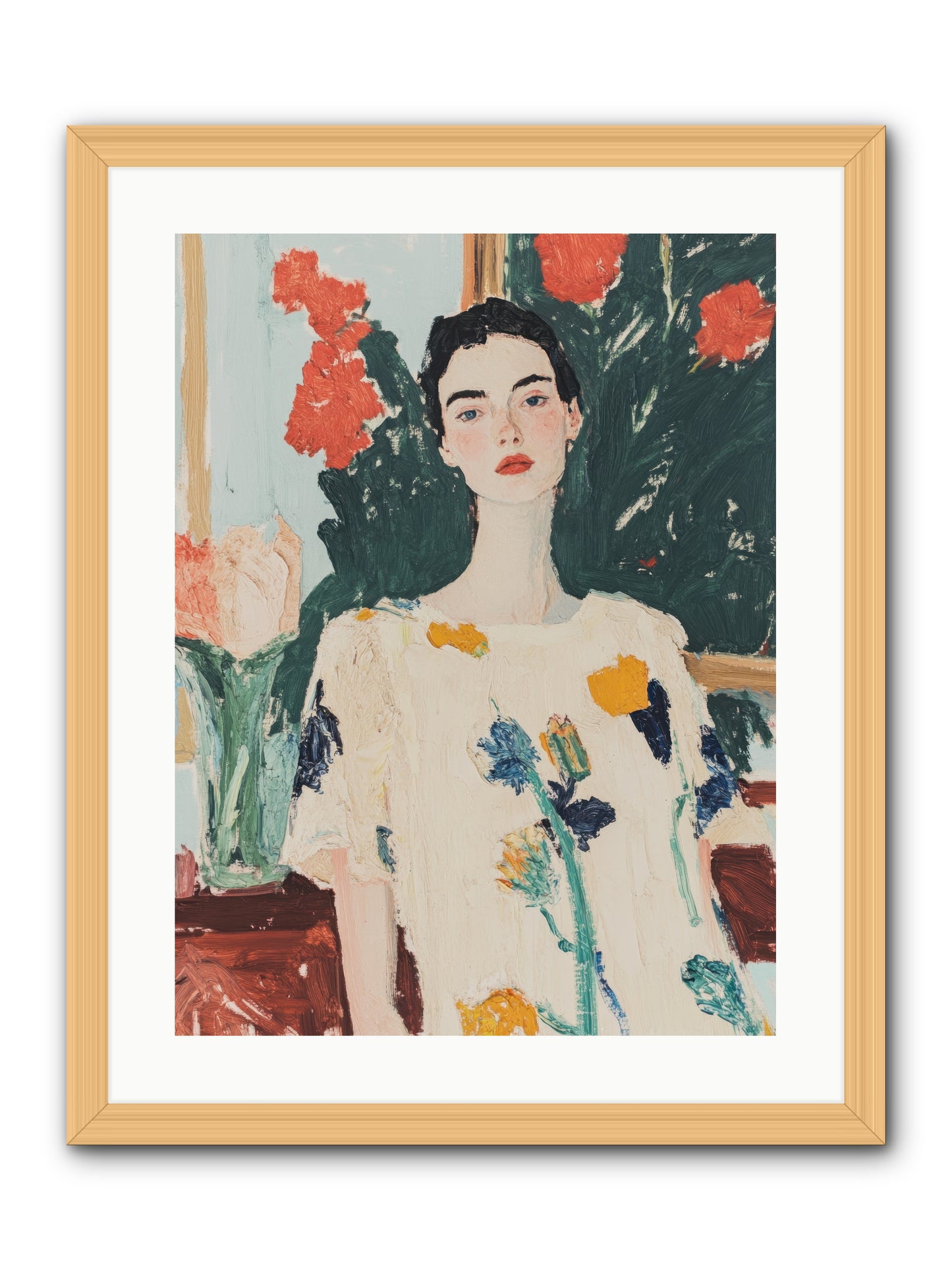 Unblinking -- Framed Print - Natural 18x24