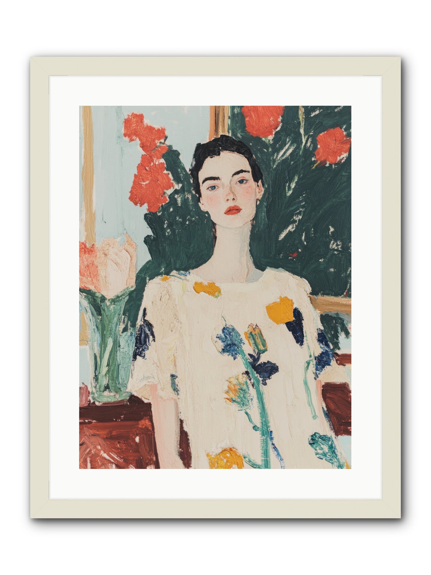 Unblinking -- Framed Print - White 18x24