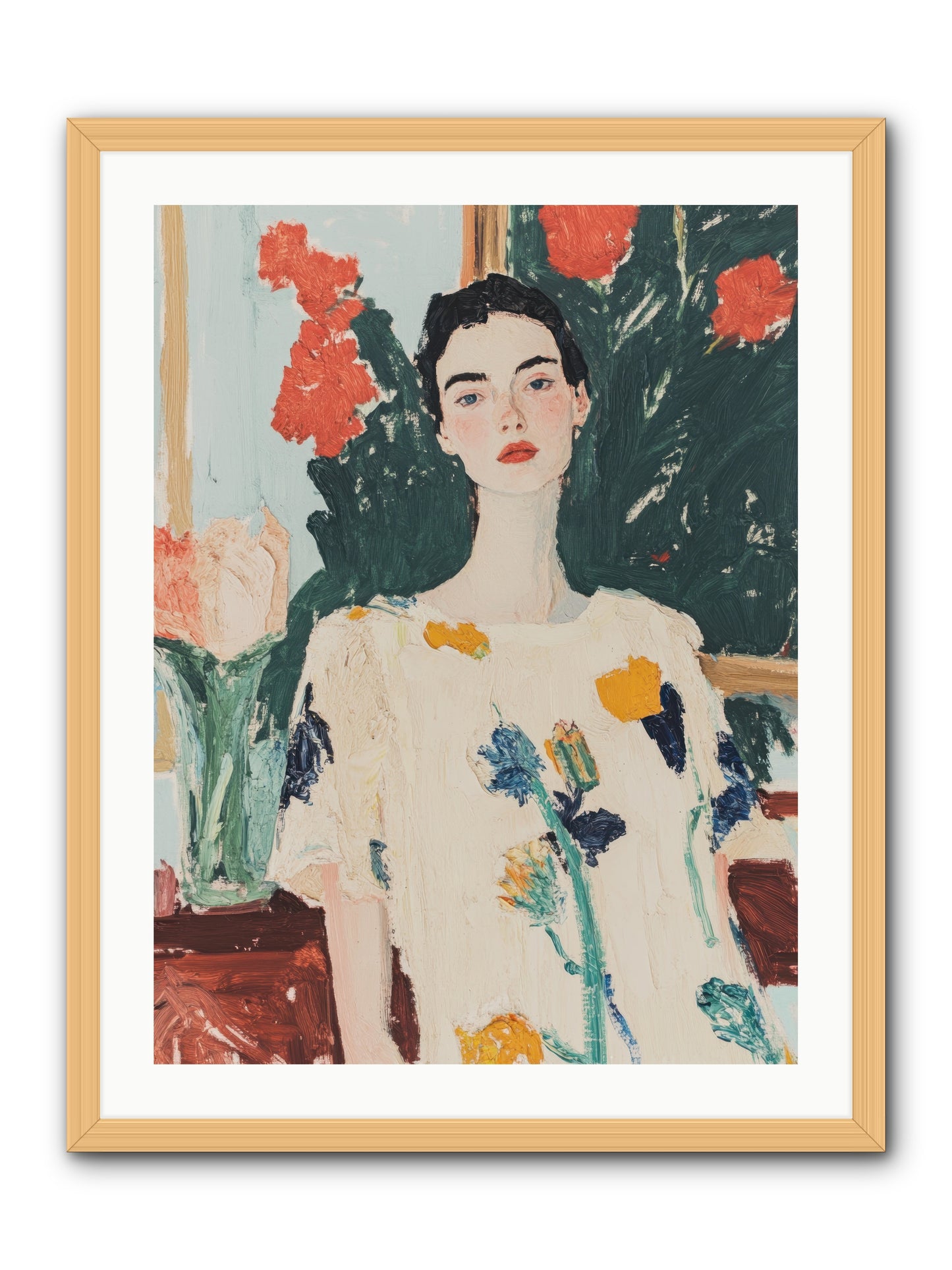 Unblinking -- Framed Print - Natural 24x32