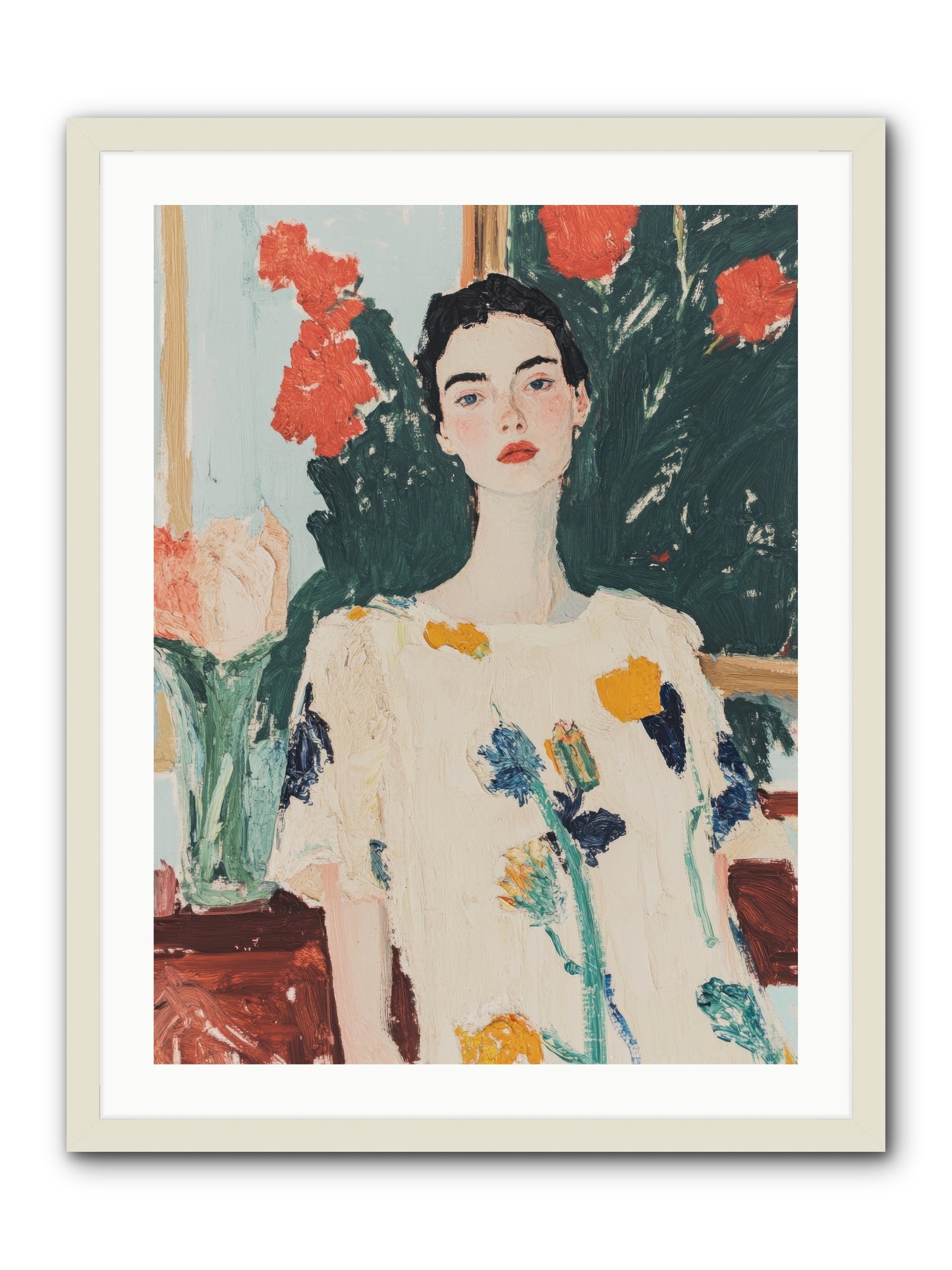 Unblinking -- Framed Print - White 24x32