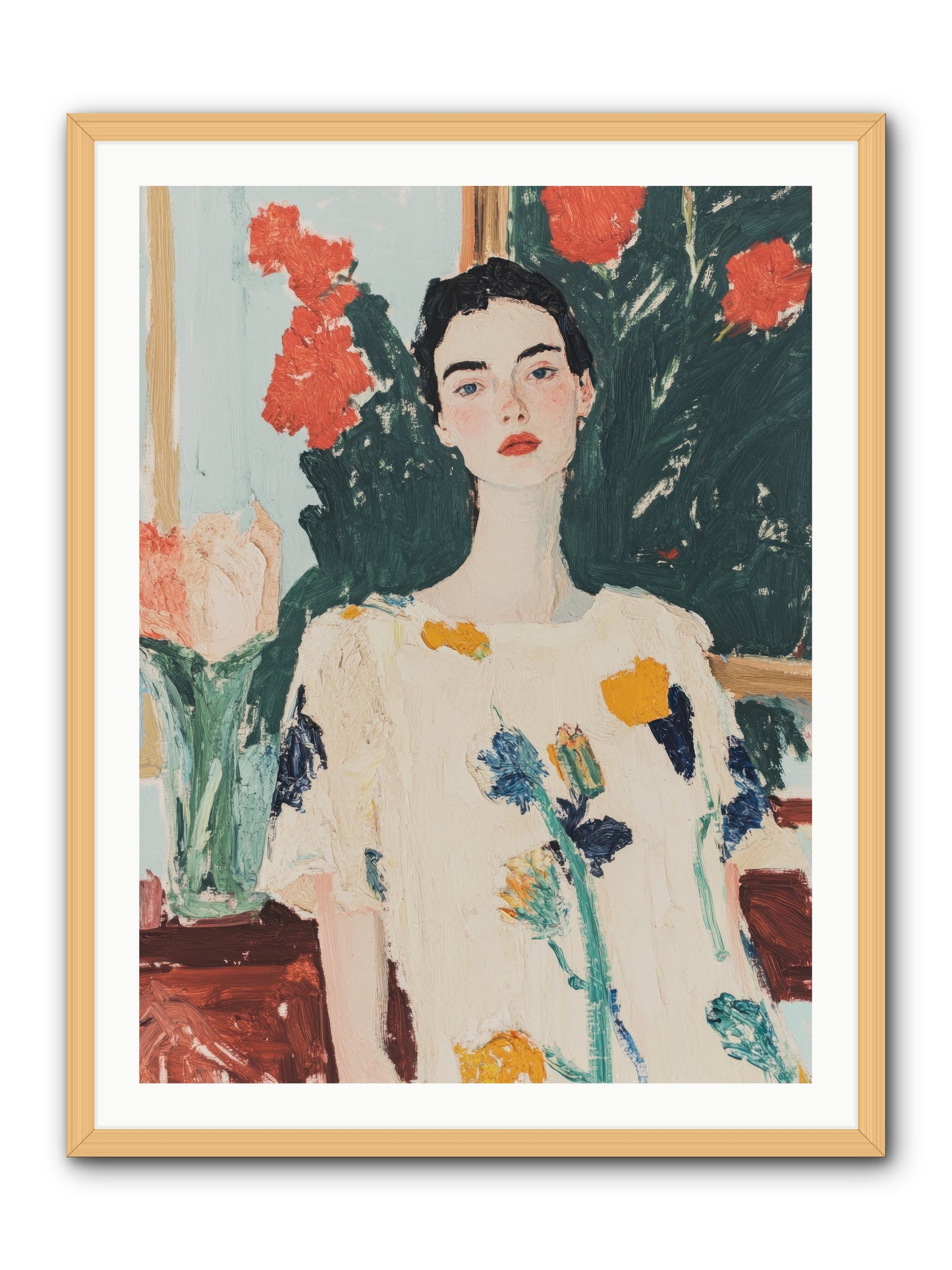 Unblinking -- Framed Print - Natural 30x40