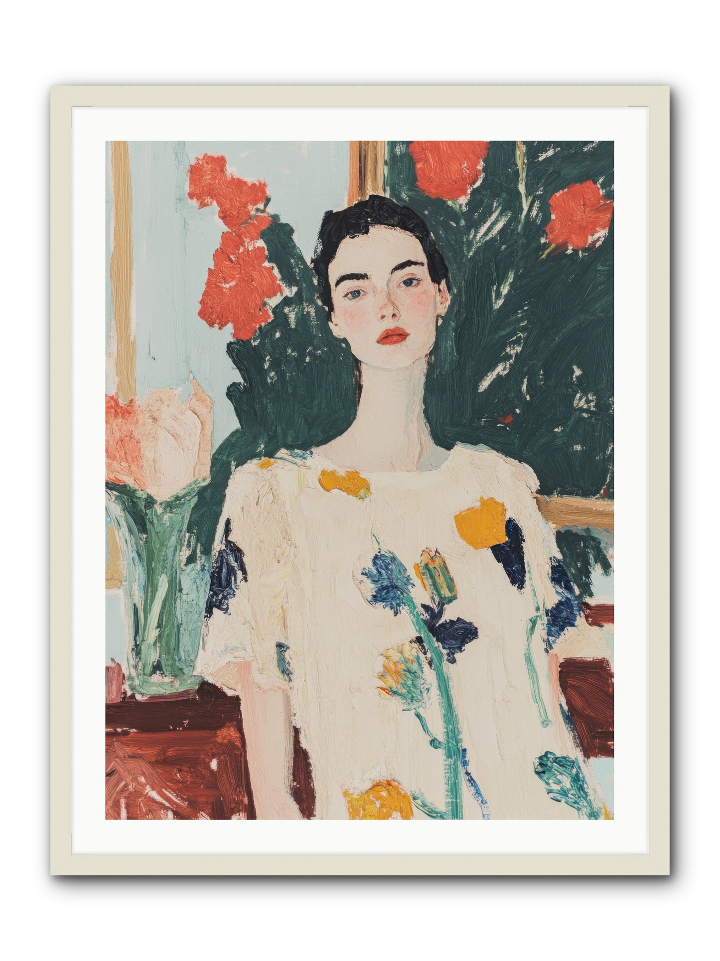 Unblinking -- Framed Print - White 30x40