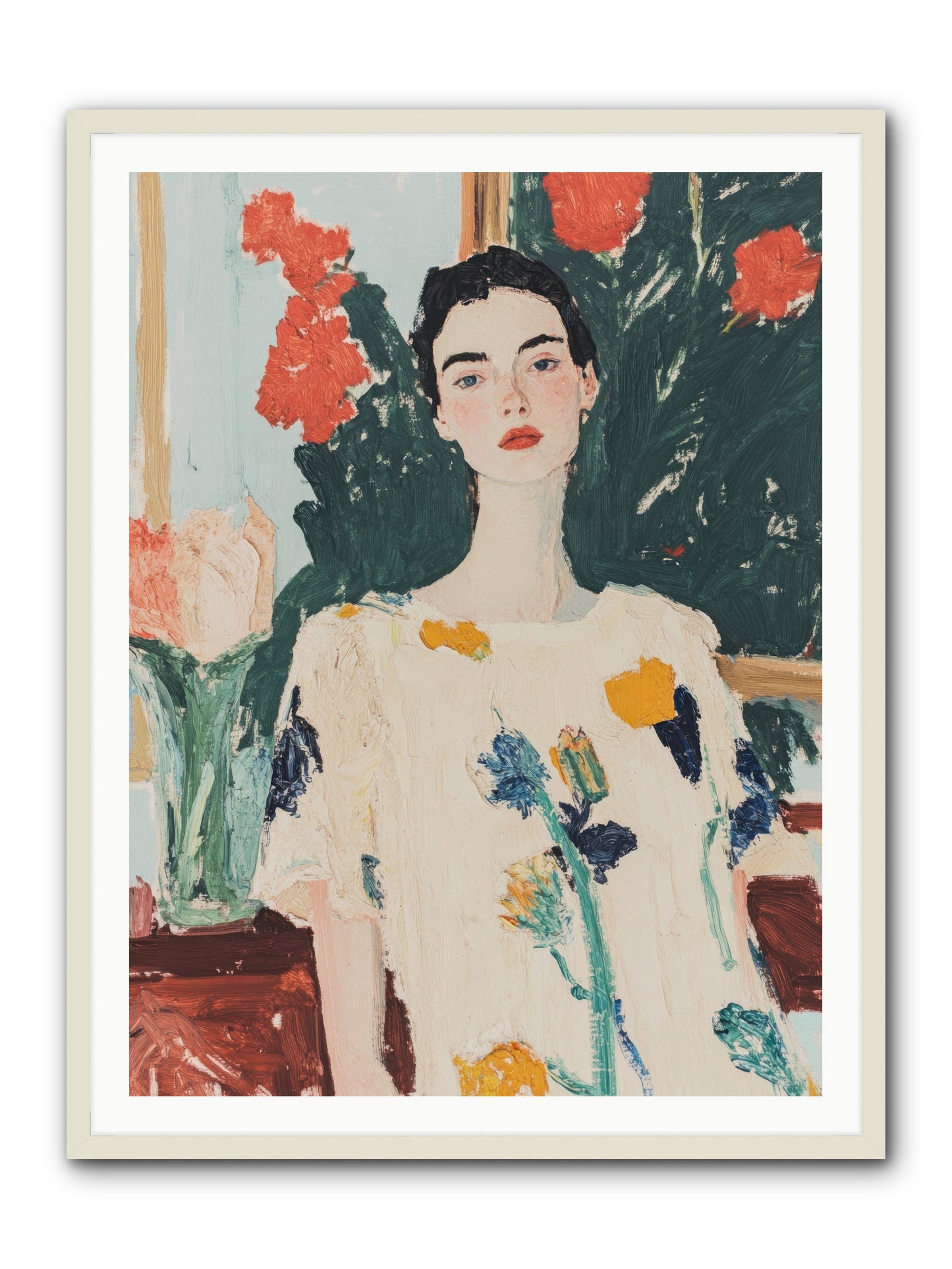 Unblinking -- Framed Print - White 36x48