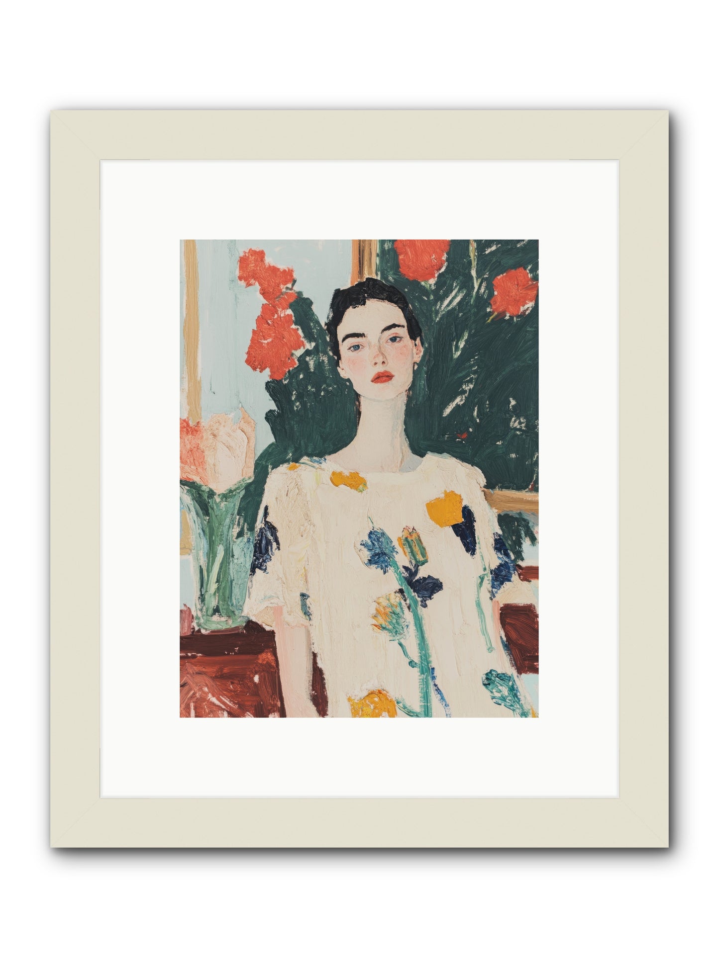Unblinking -- Framed Print - White 9x12