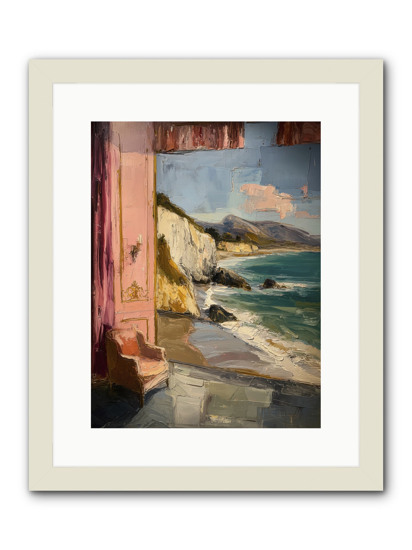 Under Jasmine Skies -- Framed Print - White 12x16