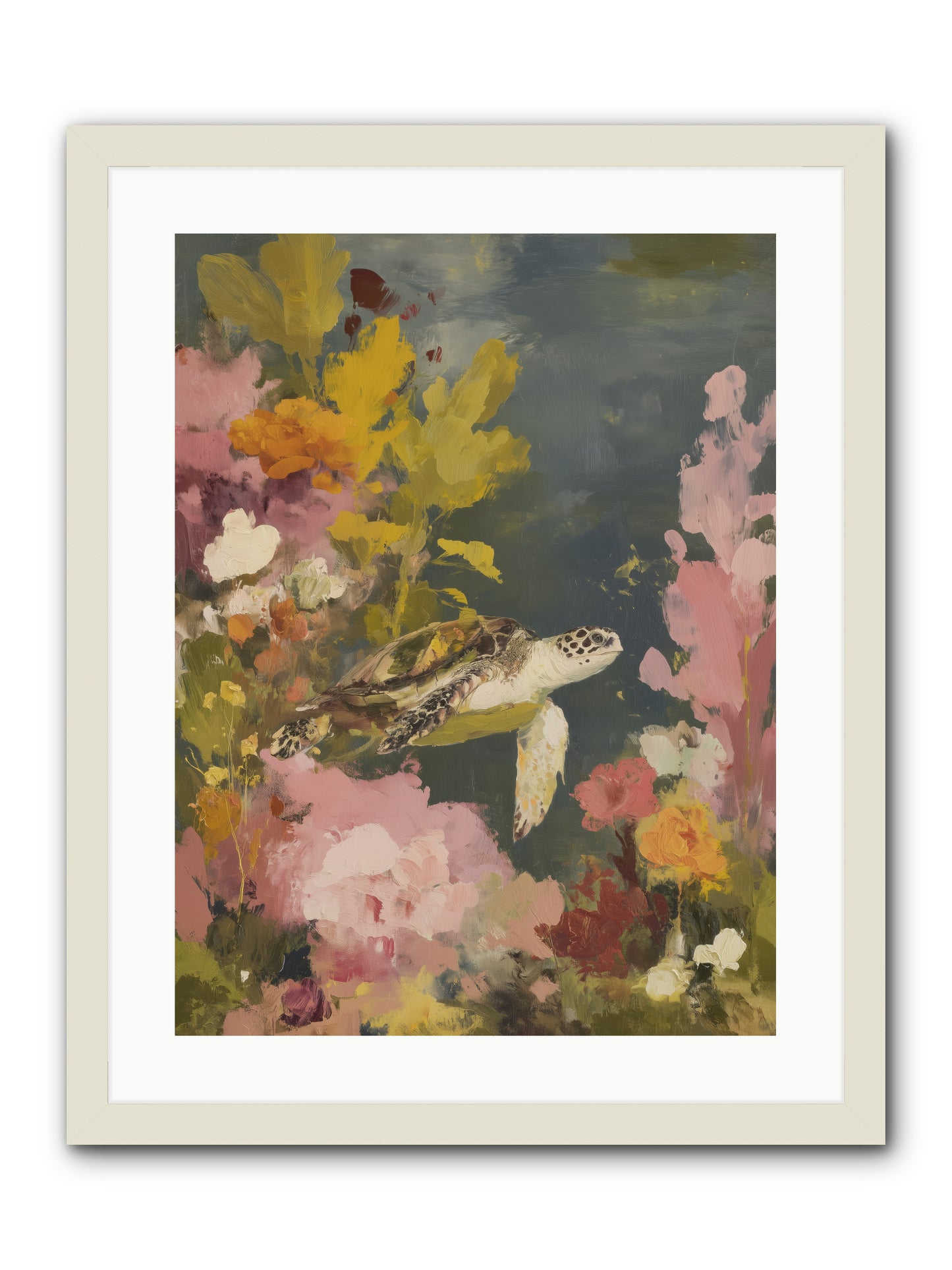 Underwater Eden -- Framed Print - White 18x24