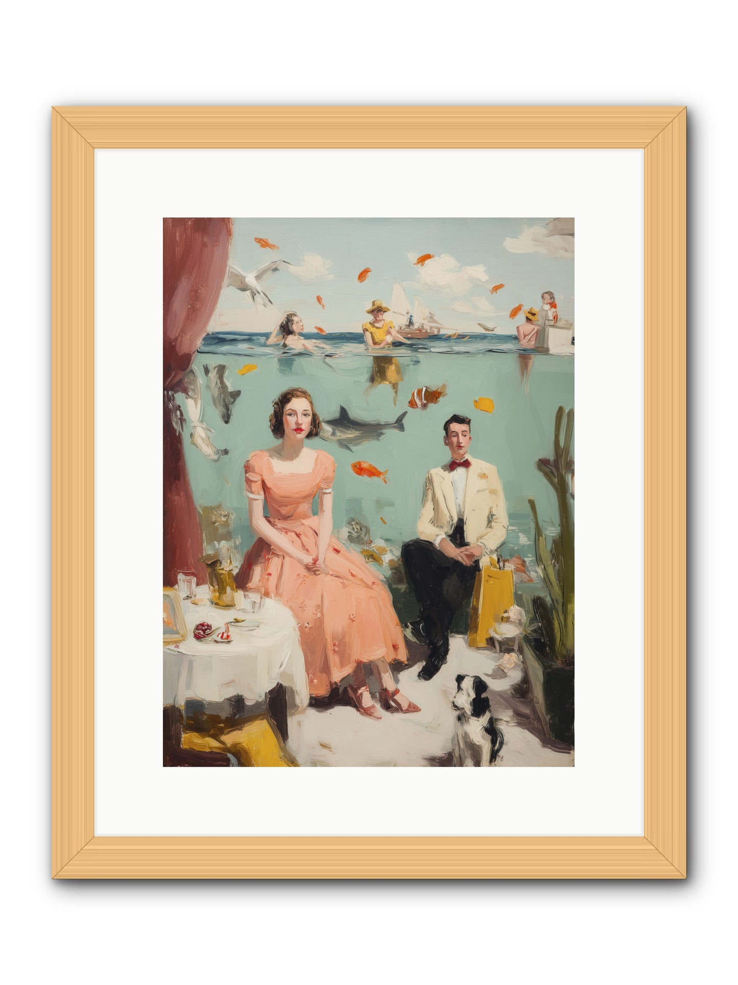 Underwater Revolution -- Framed Print - Natural 12x16
