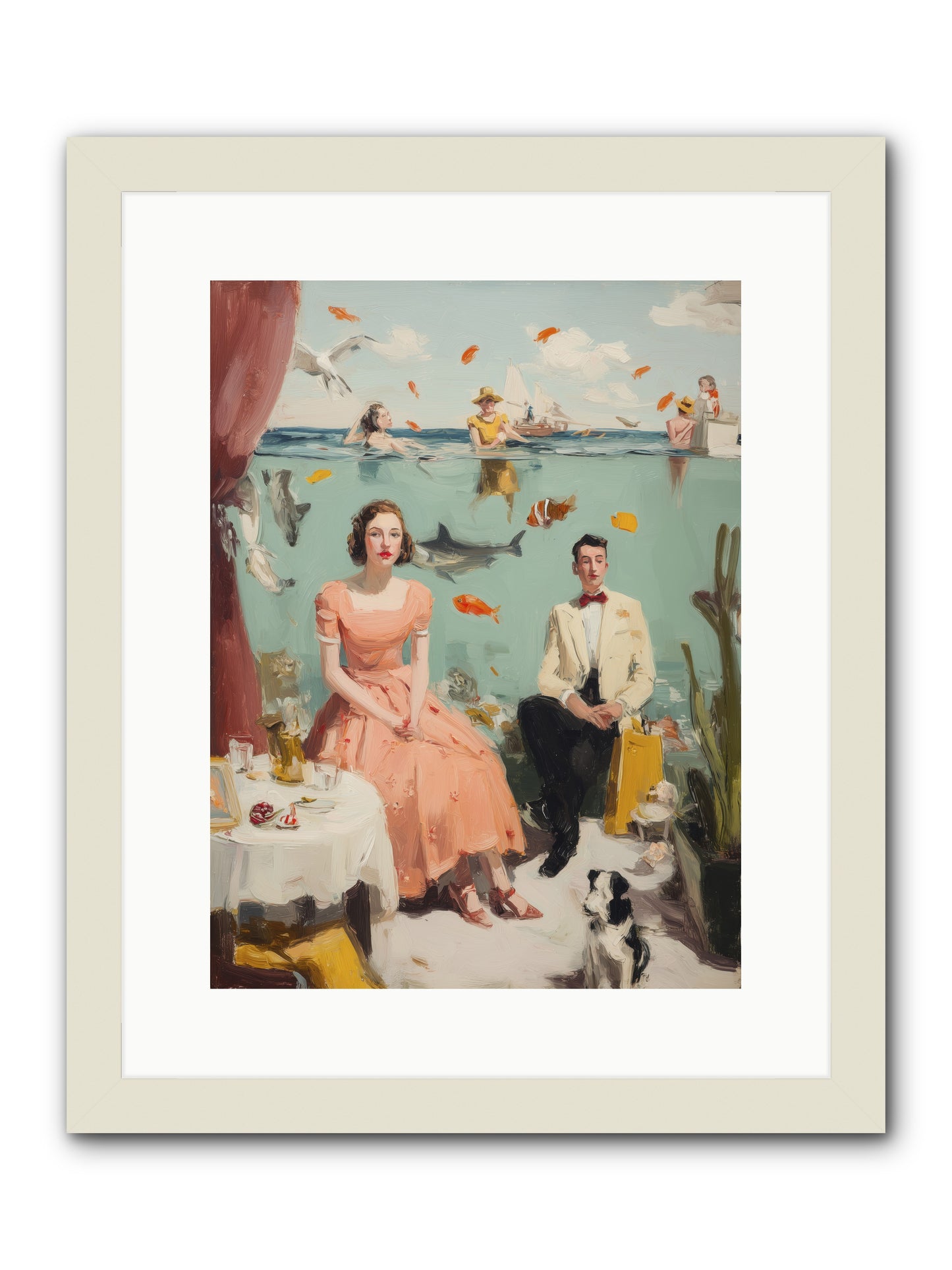 Underwater Revolution -- Framed Print - White 12x16