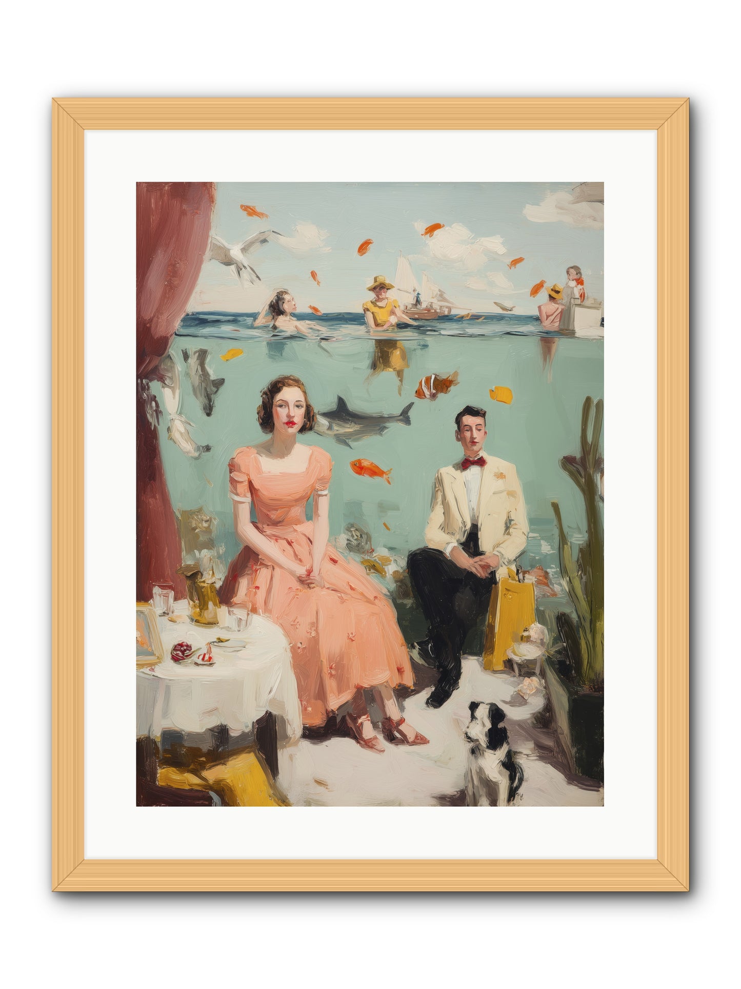 Underwater Revolution -- Framed Print - Natural 18x24