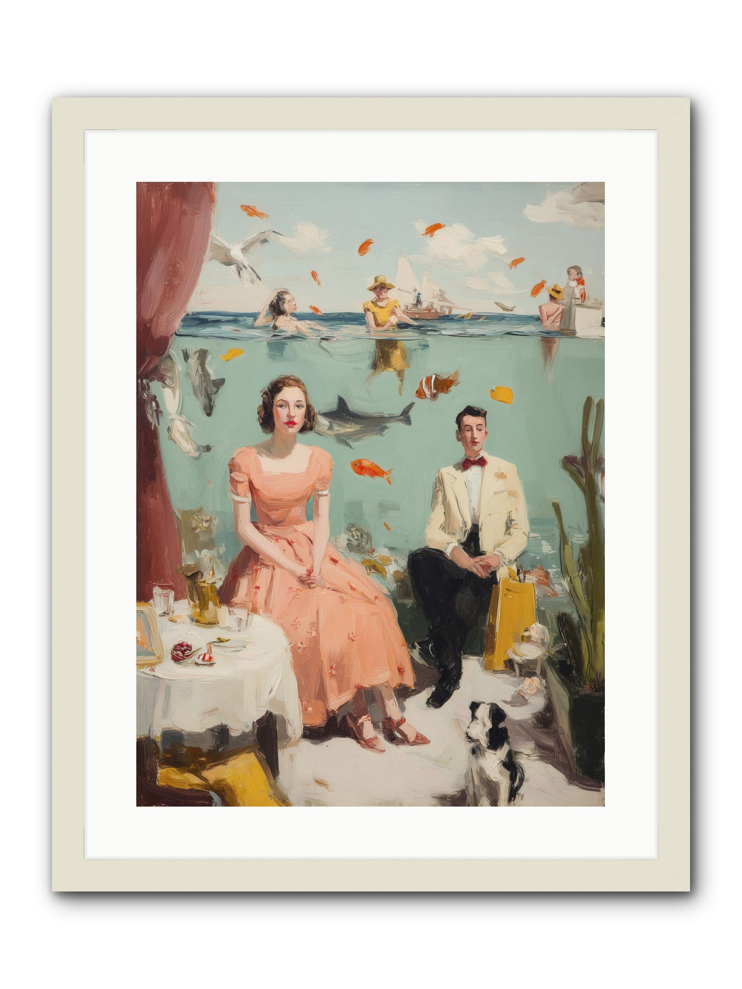Underwater Revolution -- Framed Print - White 18x24