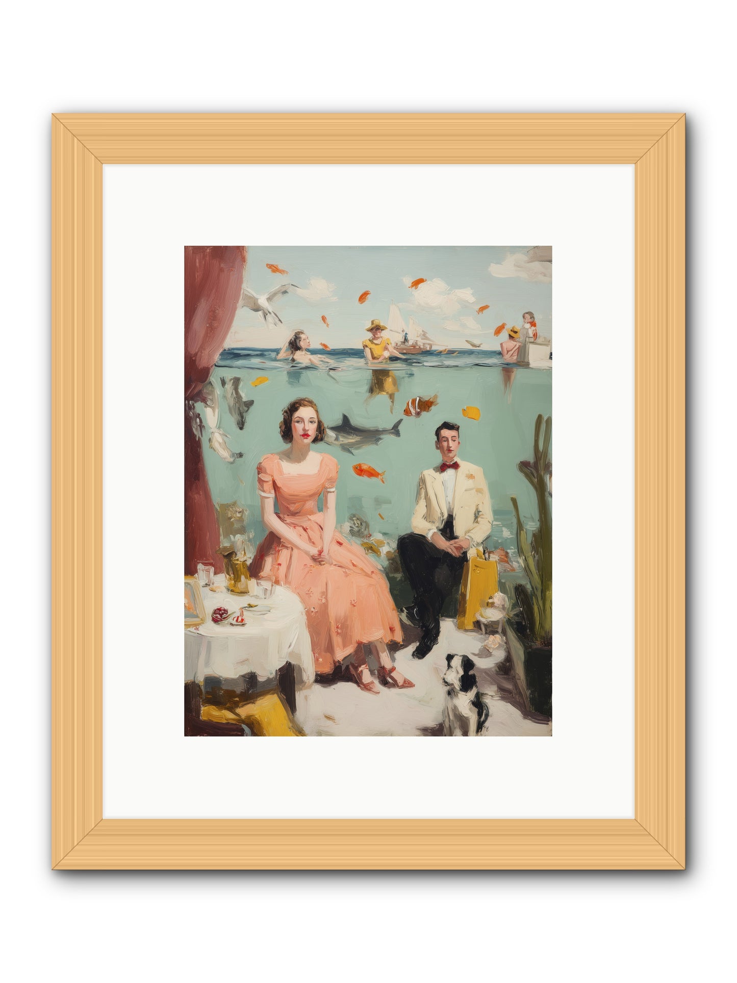 Underwater Revolution -- Framed Print - Natural 9x12