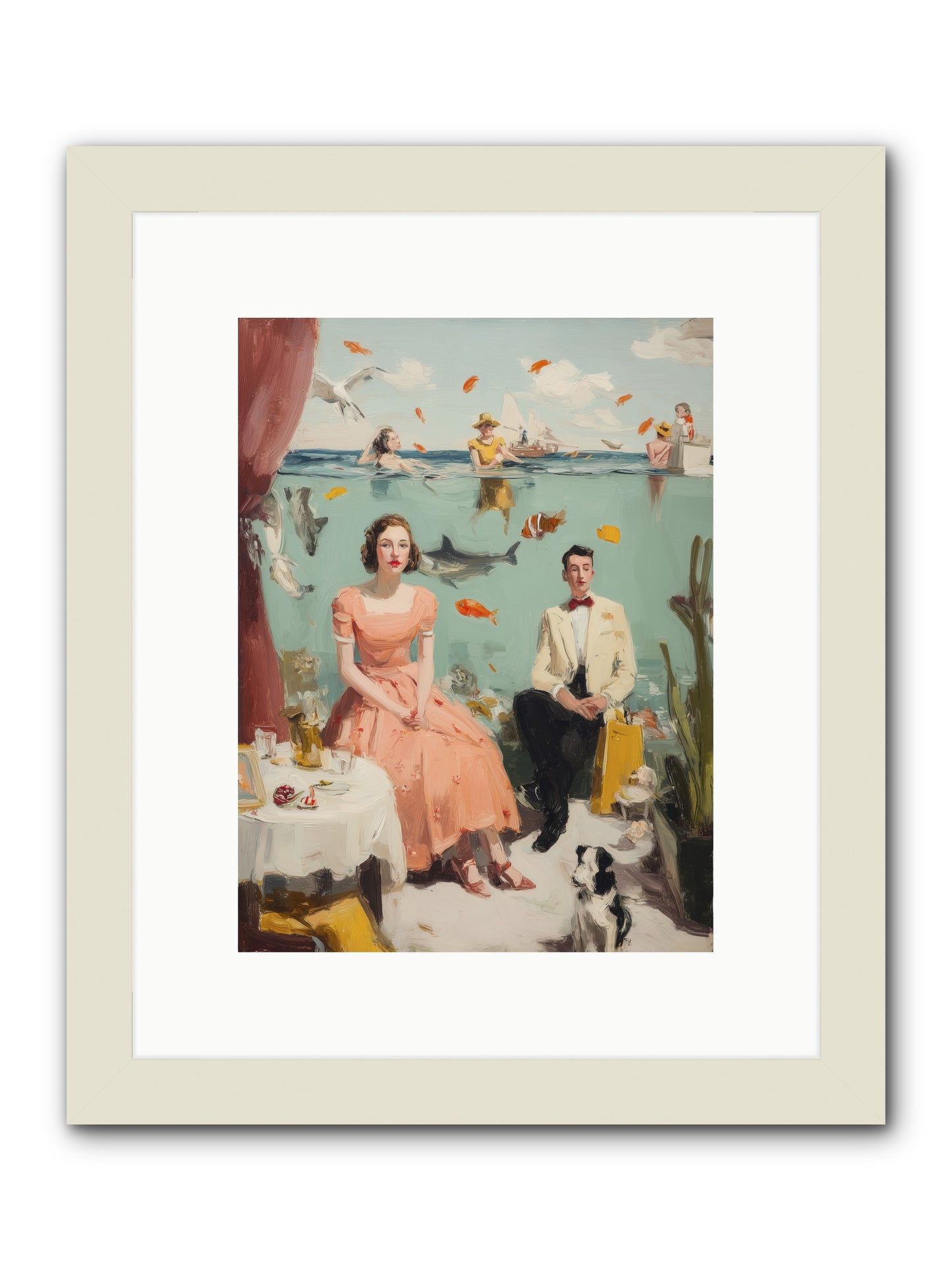 Underwater Revolution -- Framed Print - White 9x12