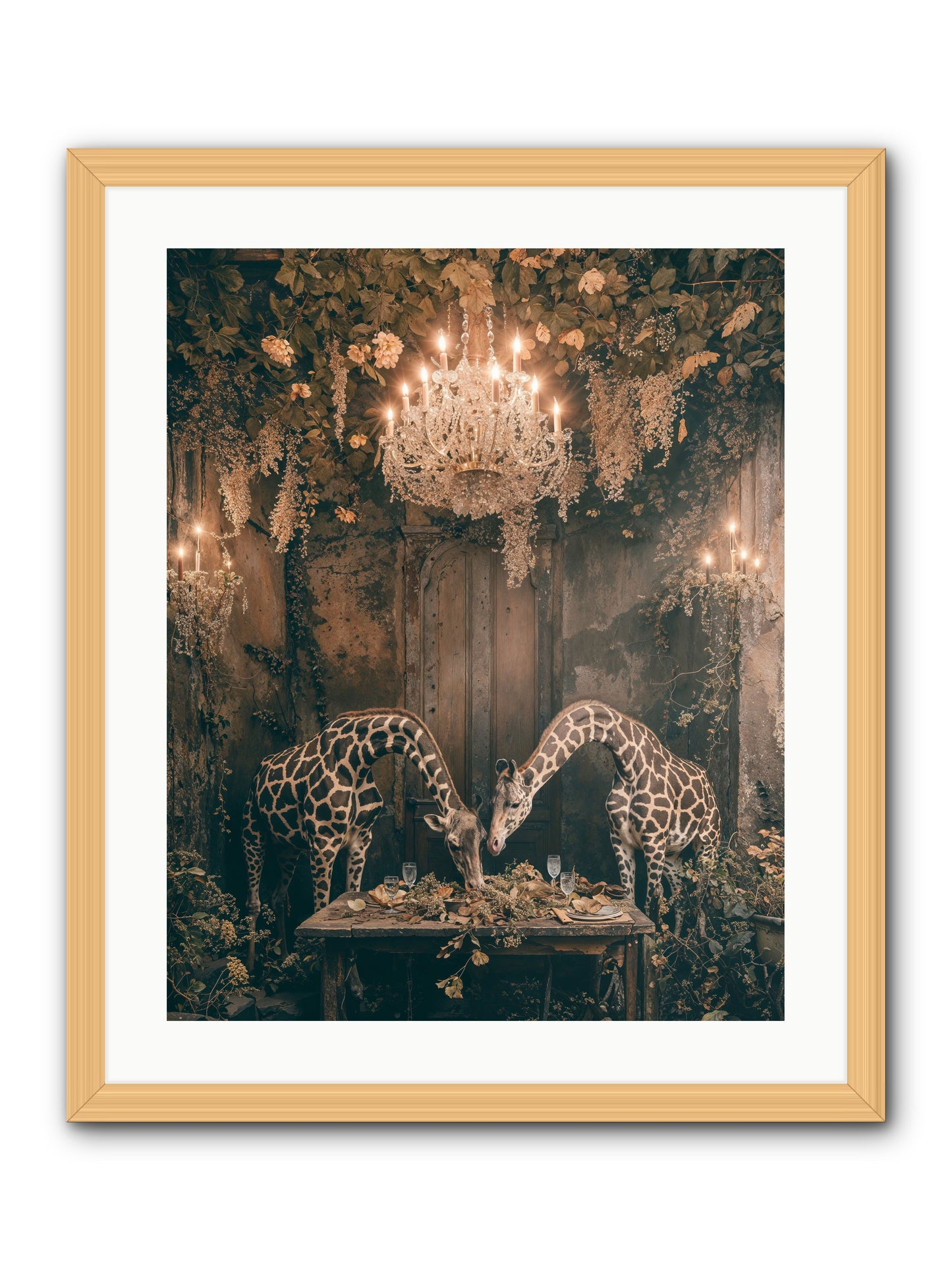 Une Soiree -- Framed Print - Natural 20x25