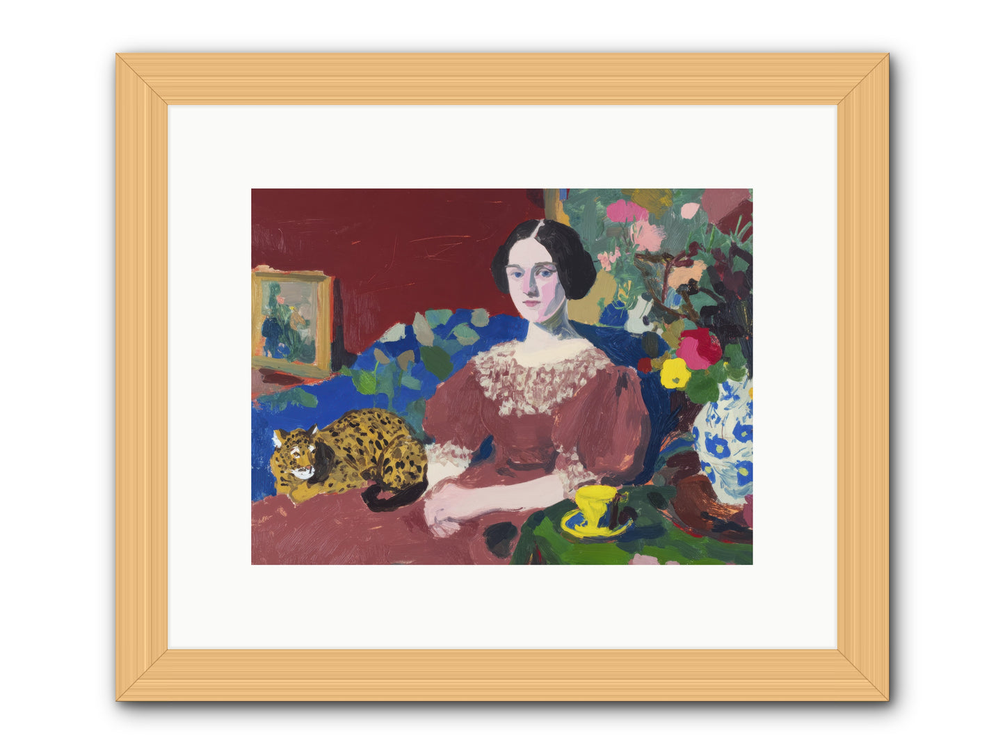 Unexpected Guest -- Framed Print - Natural 12x9