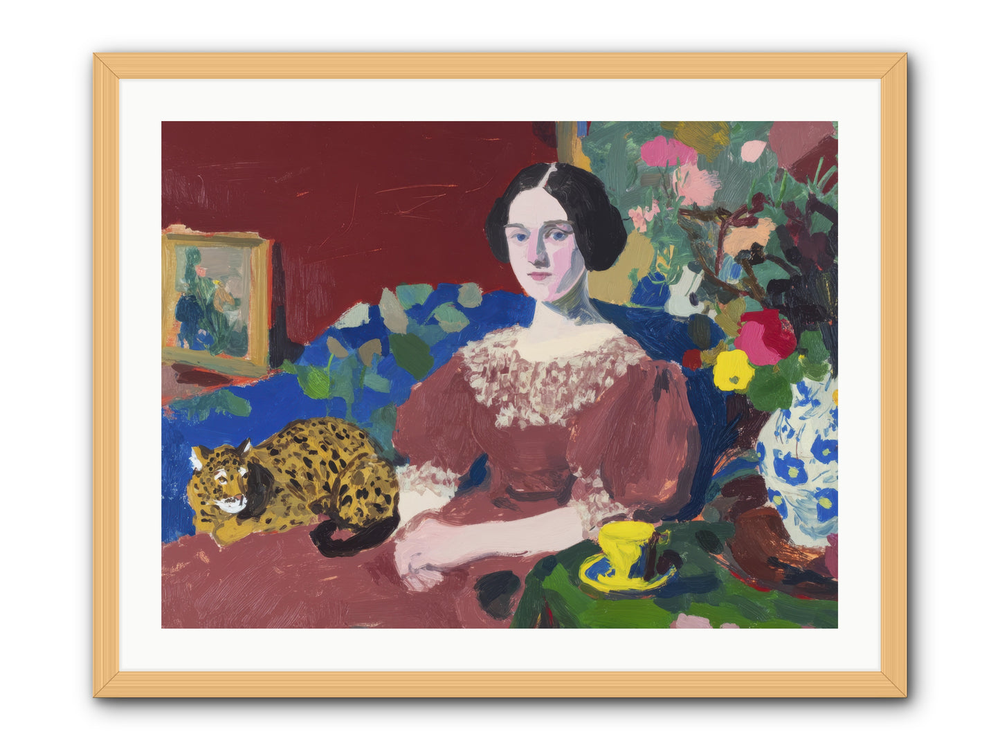 Unexpected Guest -- Framed Print - Natural 32x24