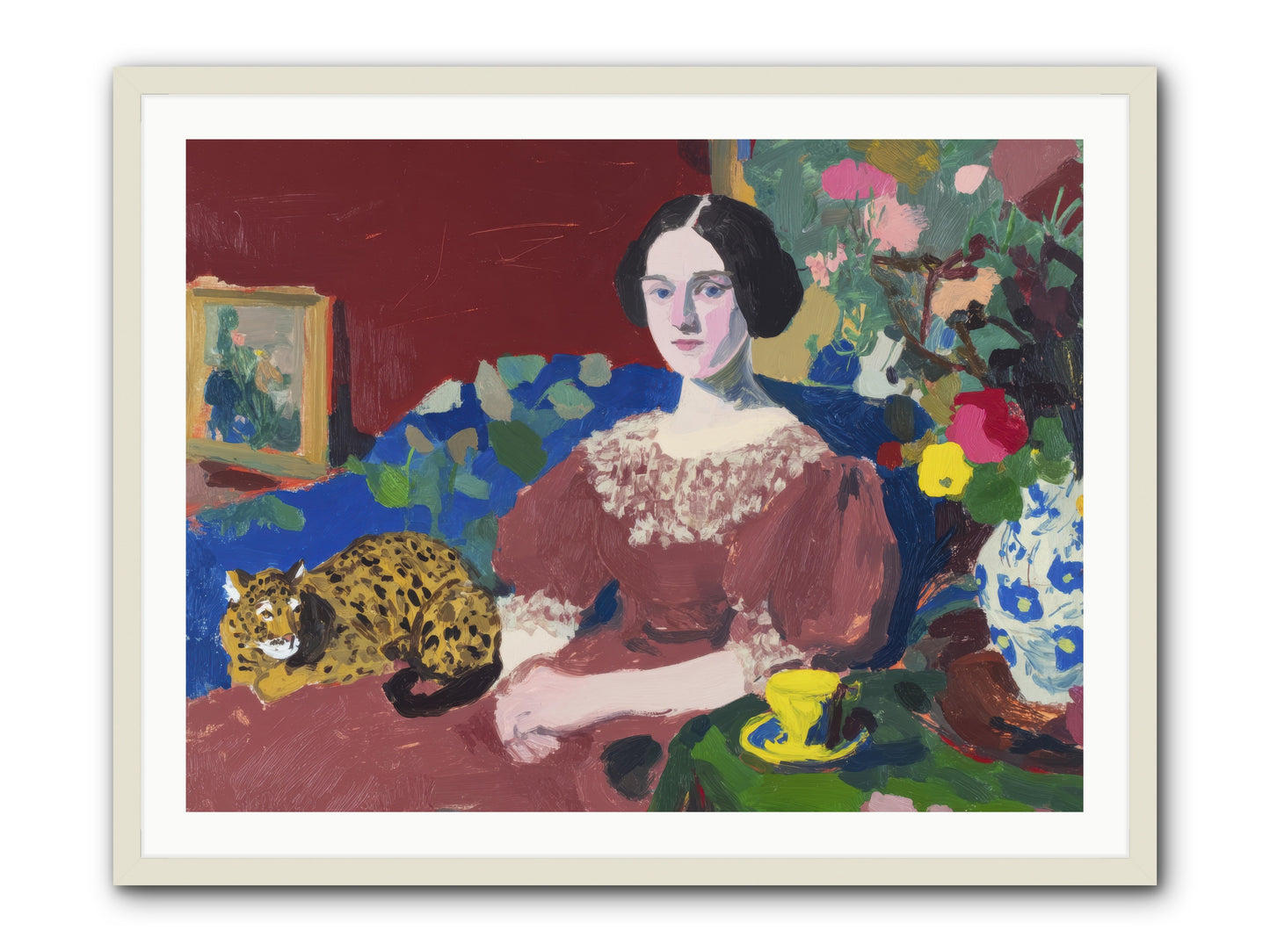 Unexpected Guest -- Framed Print - White 40x30